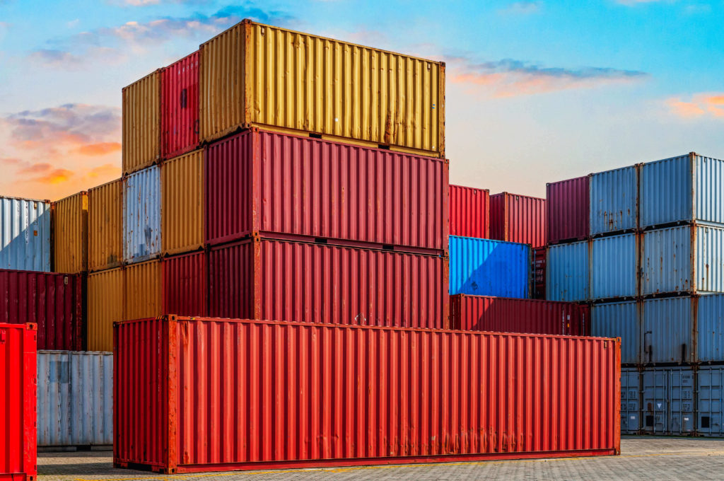 A stack of containers